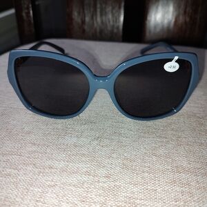 Blue Gray Bifocal Sunglasses. 2.5 Magnification For Reading